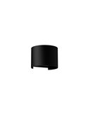 Aplique exterior redondo LED DAVOS negro 2x6W 12W 2700K dimmable 1100Lm, IP54