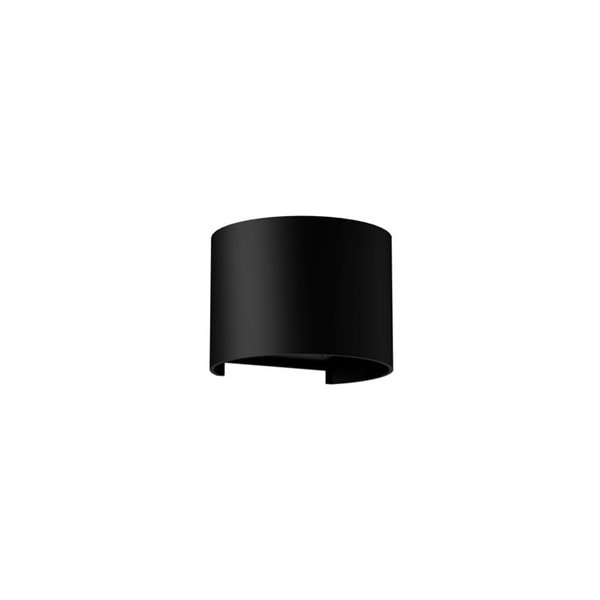Aplique exterior redondo LED DAVOS negro 2x6W 12W 2700K dimmable 1100Lm, IP54