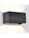 Luminária de parede externa retangular LED DAVOS cinza escuro, 4x6W 24W 2700K dimerizável 2200Lm, IP54
