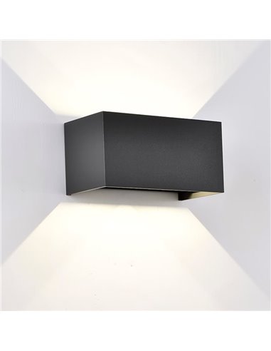 Aplique LED exterior rectangular DAVOS negro, 4x6W 24W 2700K dimmable 2200Lm, IP54