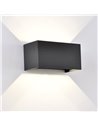 Aplique LED exterior rectangular DAVOS negro, 4x6W 24W 2700K dimmable 2200Lm, IP54