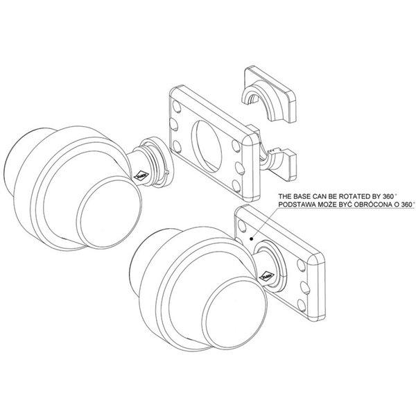 LKD 2600 12/24V LED Néon Voyant de croisement avec câble de 5 m, homologué Cat. 5