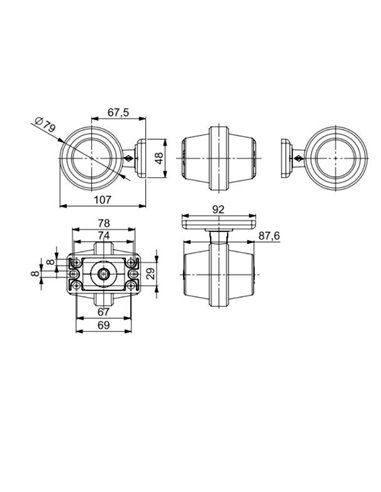Luz de intermitente corta LKD 2567 12/24V homologado cat. 5 