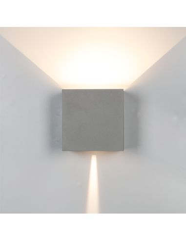 Luminária de parede externa LED DAVOS XL com 2 lâmpadas, 10W, dimerizável, cinza escuro, branco, preto ou marrom, 2700K