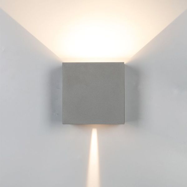 Luminária de parede externa LED DAVOS XL com 2 lâmpadas, 10W, dimerizável, cinza escuro, branco, preto ou marrom, 2700K