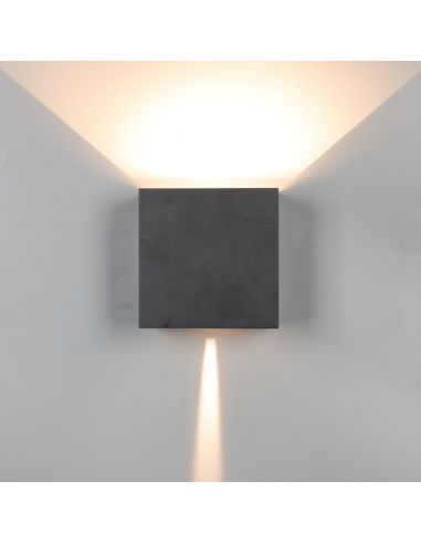 Aplique exterior LED 2 Luces 10W DIM DAVOS XL gris oscuro, blanco, negro o marrón 2700K