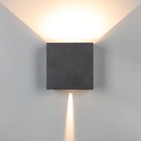 Aplique exterior LED 2 Luces 10W DIM DAVOS XL gris oscuro, blanco, negro o marrón 2700K