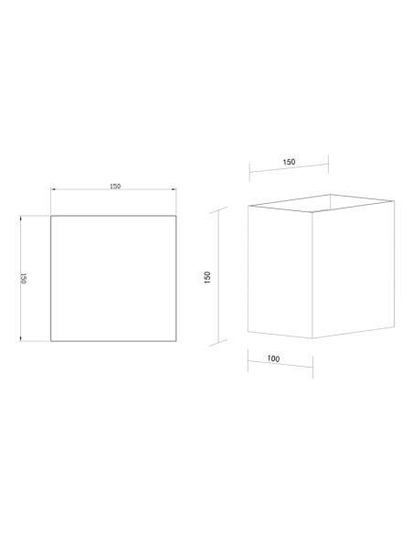 Aplique exterior LED 2 Luces 10W DIM DAVOS XL gris oscuro, blanco, negro o marrón 2700K medidas