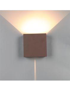 Aplique LED exterior cuadrado DAVOS XL corten, 2x10W 20W 2700K dimmable 1830Lm 2