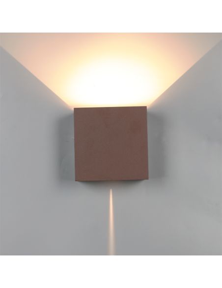 Luminária de parede externa LED DAVOS XL com 2 lâmpadas, 10W, dimerizável, cinza escuro, branco, preto ou marrom, 2700K