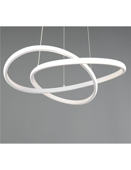 Luminária pendente LED moderna MANSA, 36W, 4200lm, luz neutra 4000K, IP20, branca.