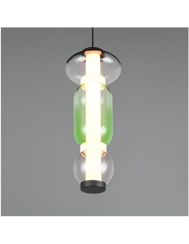 Lámpara LED colgante 1 luz MINERVA regulable 6W 800lm, DIP SWITCH 2300+3000+4000K IP20