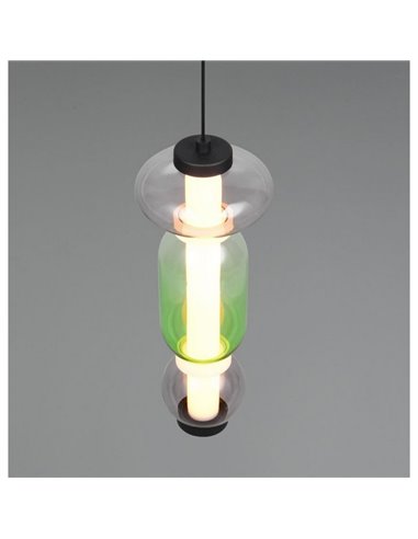 Lámpara LED colgante 1 luz MINERVA regulable 6W 800lm, DIP SWITCH 2300+3000+4000K IP20