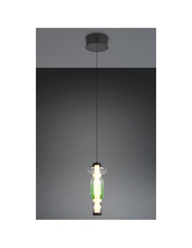 Lámpara LED colgante 1 luz MINERVA regulable 6W 800lm, DIP SWITCH 2300+3000+4000K IP20