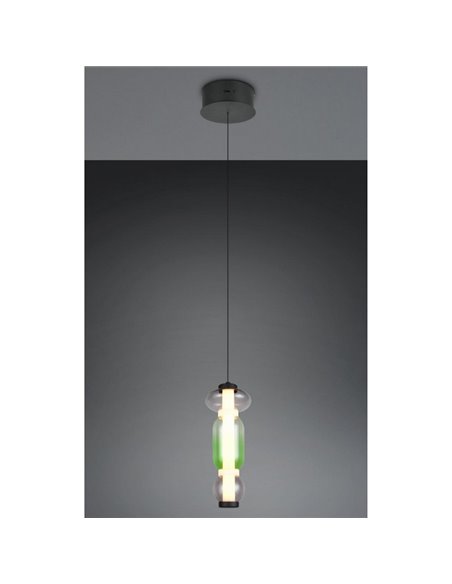 Lámpara LED colgante 1 luz MINERVA regulable 6W 800lm, DIP SWITCH 2300+3000+4000K IP20