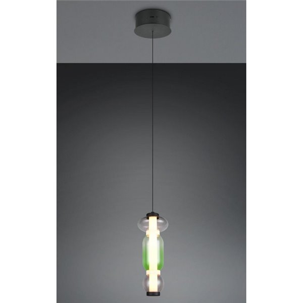 Lámpara LED colgante 1 luz MINERVA regulable 6W 800lm, DIP SWITCH 2300+3000+4000K IP20