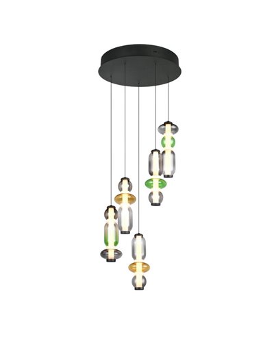 Lámpara de techo LED con plafón MINERVA 5x6W 5x800Lm DIP SWITCH 2300+3000+4000K IP20