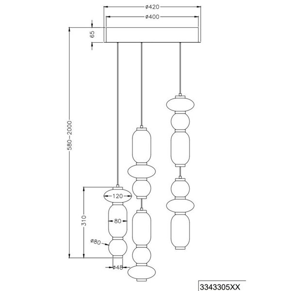 Lámpara de techo LED con plafón MINERVA 5x6W 5x800Lm DIP SWITCH 2300+3000+4000K IP20