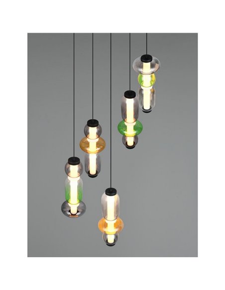 Luminária de teto LED MINERVA com montagem no teto, 5x6W, 5x800lm, chave DIP, 2300+3000+4000K, IP20