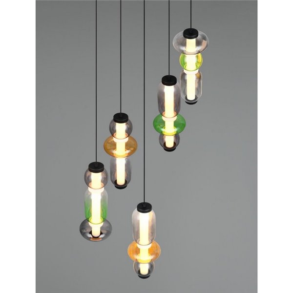 Luminária de teto LED MINERVA com montagem no teto, 5x6W, 5x800lm, chave DIP, 2300+3000+4000K, IP20