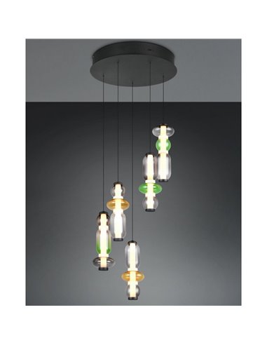 Plafonnier LED MINERVA avec fixation au plafond 5x6W 5x800Lm Commutateur DIP 2300+3000+4000K IP20