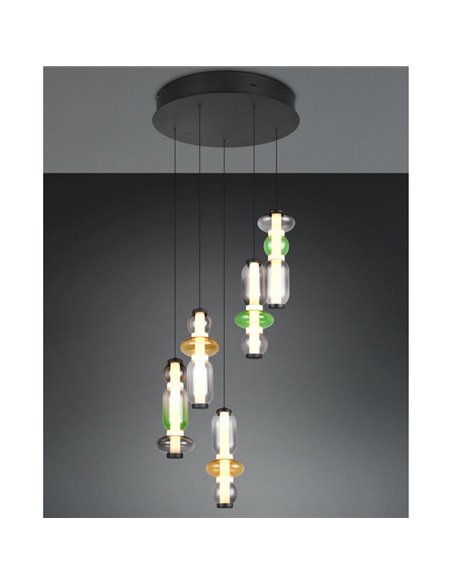 Plafonnier LED MINERVA avec fixation au plafond 5x6W 5x800Lm Commutateur DIP 2300+3000+4000K IP20
