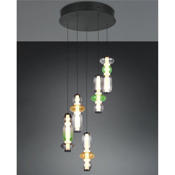 Lámpara de techo LED con plafón MINERVA 5x6W 5x800Lm DIP SWITCH 2300+3000+4000K IP20