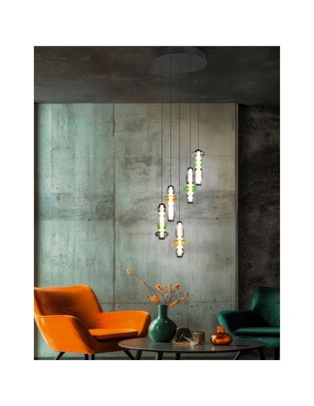 Plafonnier LED MINERVA avec fixation au plafond 5x6W 5x800Lm Commutateur DIP 2300+3000+4000K IP20