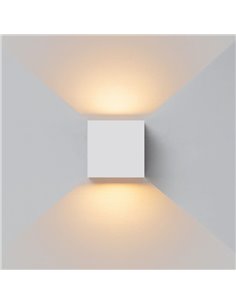 Luminária de parede LED quadrada DAVOS XL para exterior, branca, 2x10W 20W 2700K dimerizável 1830Lm