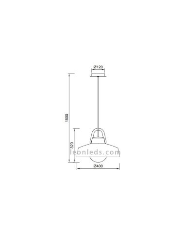 Candeeiro de tecto exterior moderno Kinké | Candeeiro suspenso grande para exterior Kinke 6212| leonleds