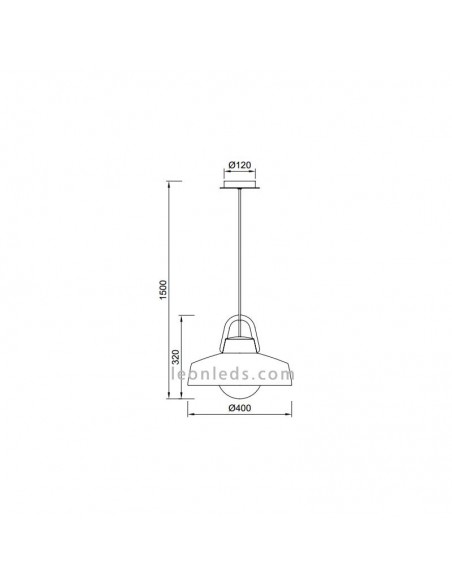 Candeeiro de tecto exterior moderno Kinké | Candeeiro suspenso grande para exterior Kinke 6212| leonleds