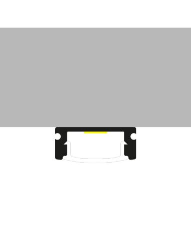 Perfil plano de aluminio SID negro lacado 2 metros para tiras LED