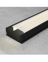 Profilé plat en aluminium SID laqué noir de 2 mètres pour rubans LED