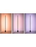 Lámpara de suelo LED negra multicolor RGBIC GRADIENT FLOOR LIGHT, 1355mm longitud, sincroniza con la TV