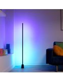Lámpara de suelo LED negra multicolor RGBIC GRADIENT FLOOR LIGHT, 1355mm longitud, sincroniza con la TV