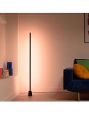 Lámpara de suelo LED negra multicolor RGBIC GRADIENT FLOOR LIGHT, 1355mm longitud, sincroniza con la TV