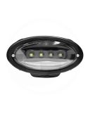 Faro de trabajo ovalado LED empotrable negro 65W para John Deere 6000Lm