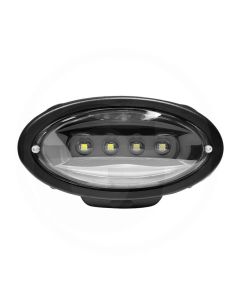 Farol de trabalho LED oval embutido preto de 65 W para John Deere, 6000 lúmens.