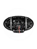 Faro de trabajo ovalado LED empotrable negro 65W para John Deere 6000Lm