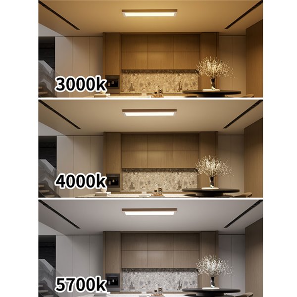 Panel lineal LED rectangular para cocina blanco, 790mm largo, 60W regulable 3000K/4000K/5700K