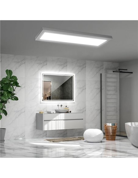 Panneau LED linéaire rectangulaire blanc pour cuisine, longueur 790 mm, 60 W, dimmable 3000 K/4000 K/5700 K