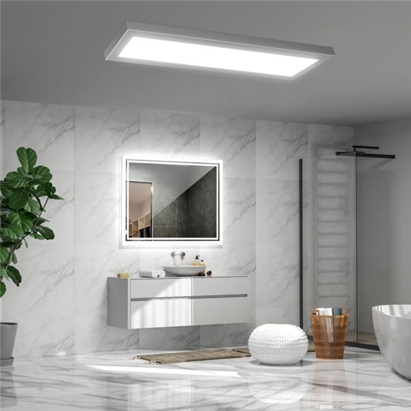 Painel linear LED retangular branco para cozinha, 790 mm de comprimento, 60 W, dimerizável, 3000 K/4000 K/5700 K.