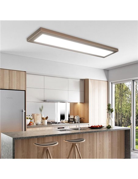 Panneau linéaire LED rectangulaire pour cuisine, bronze, 790 mm de long, 60 W, dimmable 3000 K/4000 K/5700 K