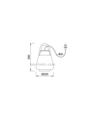Lámpara de exterior Versatíl | Lámpara para exterior de sobremesa | Lámpara colgante exterior | LeonLeds 