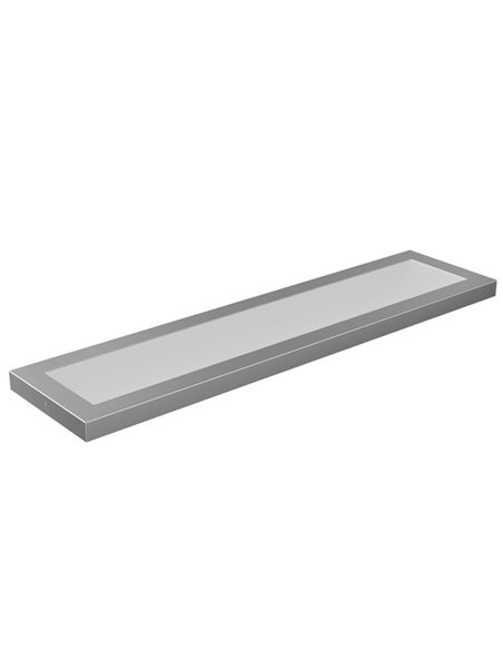 Panneau LED rectangulaire L1270 mm, finition argent galvanisé, 93 W, dimmable, 3000 K/4000 K/5700 K