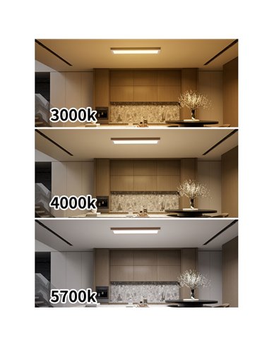 Panneau LED rectangulaire L1270 mm marron, 93 W, dimmable 3000 K/4000 K/5700 K