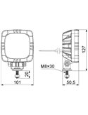 Faro de trabajo LED LRD 2679/RED luz roja para trabajos especiales, 12/24V 3,6W homologado R10 EMC IP68