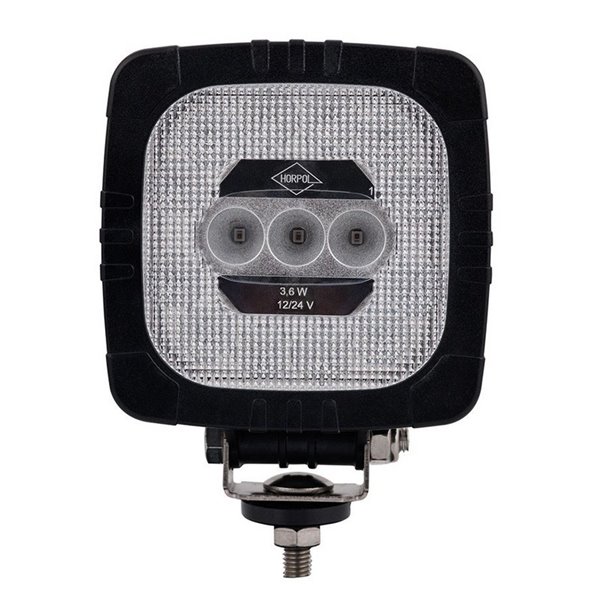 Luz de trabalho LED LRD 2679/RED, luz vermelha para tarefas especiais, 12/24V 3,6W, R10 EMC IP68 aprovada.