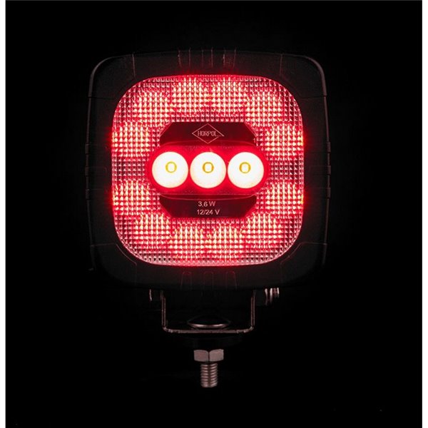 Faro de trabajo LED LRD 2679/RED luz roja para trabajos especiales, 12/24V 3,6W homologado R10 EMC IP68