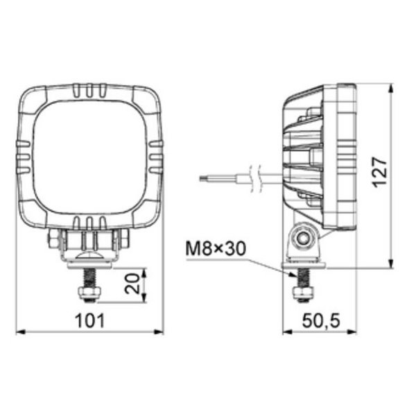 Faro de trabajo con función de marcha atrás LRD 2681 12/24V 1000Lm homologado E9 R23 EMC